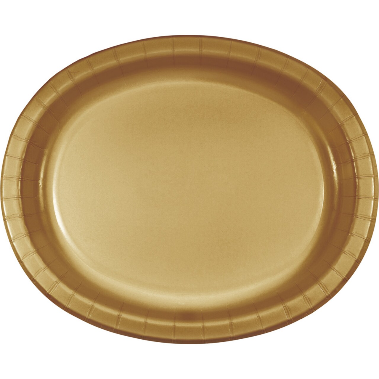 Party Central Club Pack of 96 Gold Oval Banquet Dinner Plates 12&#x22;